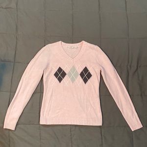 Cato, thin sweater, argyle, pink sweater